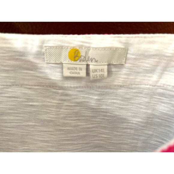 Boden Women's White Embroidered Trim Summer Dress Cover Up Size 14L Square Neck - Picture 5 of 7